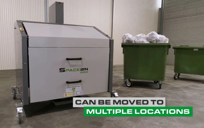 SpaceBin Multi ready to compact waste in a compatible commercial bin